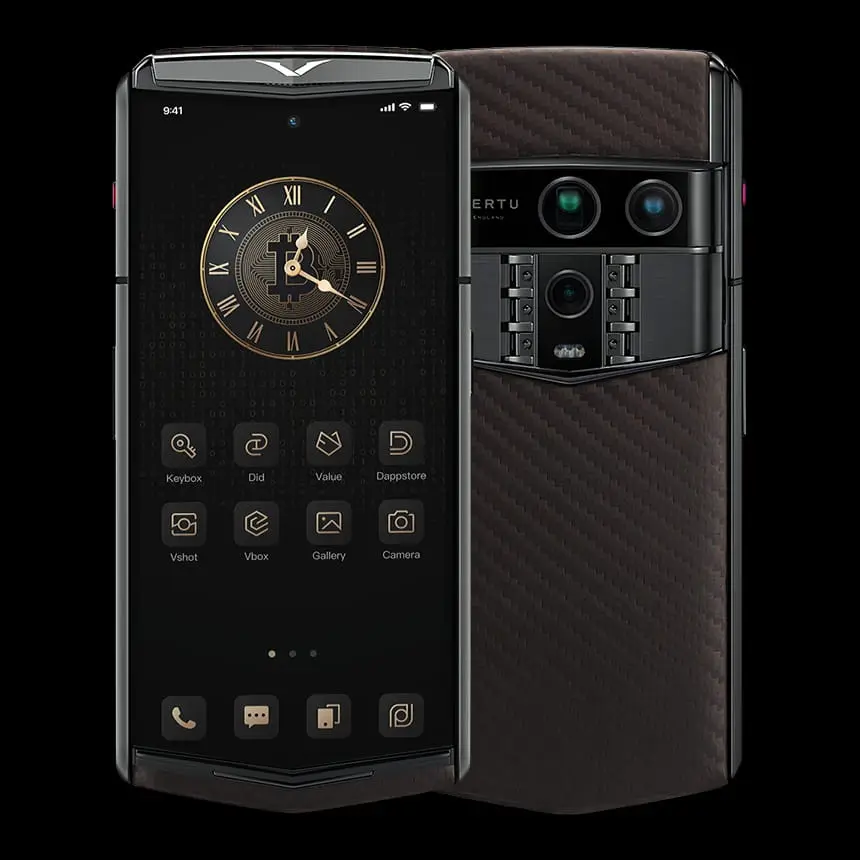КУПИТЬ VERTU AGENT Q BROWN CARBON PATTERN & BLACK PLATE