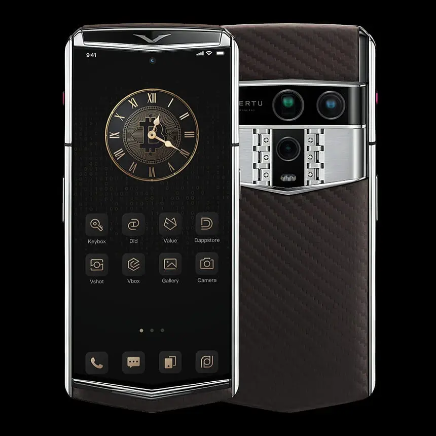 КУПИТЬ VERTU AGENT Q BROWN CARBON PATTERN & SILVER PLATE