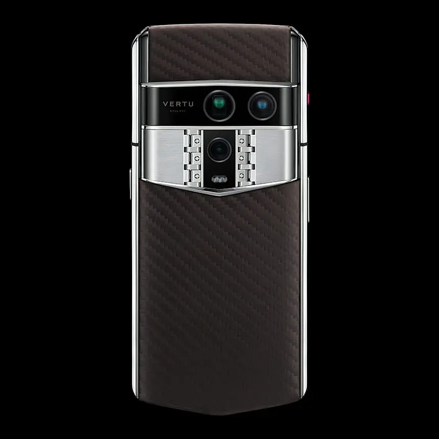VERTU AGENT Q BROWN CARBON PATTERN & SILVER PLATE - ЦЕНА, ОПИСАНИЕ, ФОТО - 3