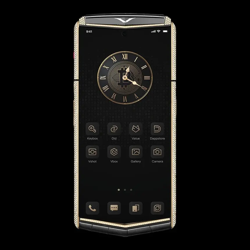 VERTU AGENT Q GOLD & FULL DIAMONDS IRON BLACK ALLIGATOR - ЦЕНА, ОПИСАНИЕ, ФОТО - 2