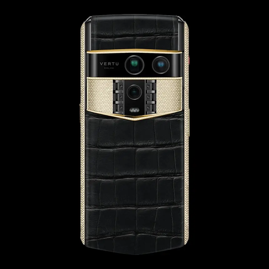 VERTU AGENT Q GOLD & FULL DIAMONDS IRON BLACK ALLIGATOR - ЦЕНА, ОПИСАНИЕ, ФОТО - 3