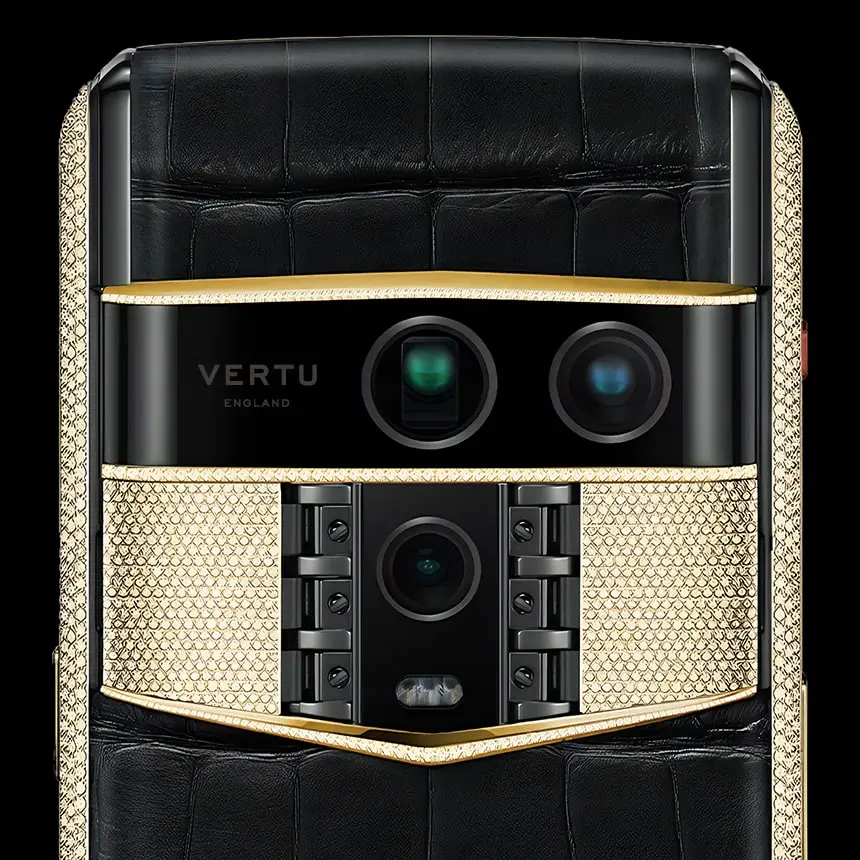 VERTU AGENT Q GOLD & FULL DIAMONDS IRON BLACK ALLIGATOR - ЦЕНА, ОПИСАНИЕ, ФОТО - 4
