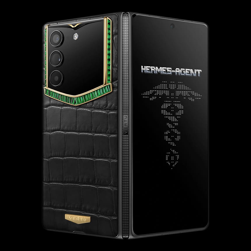 КУПИТЬ VERTU ALPHAFOLD BESPOKE ALLIGATOR SKIN GOLD 4 & GREEN DIAMOND