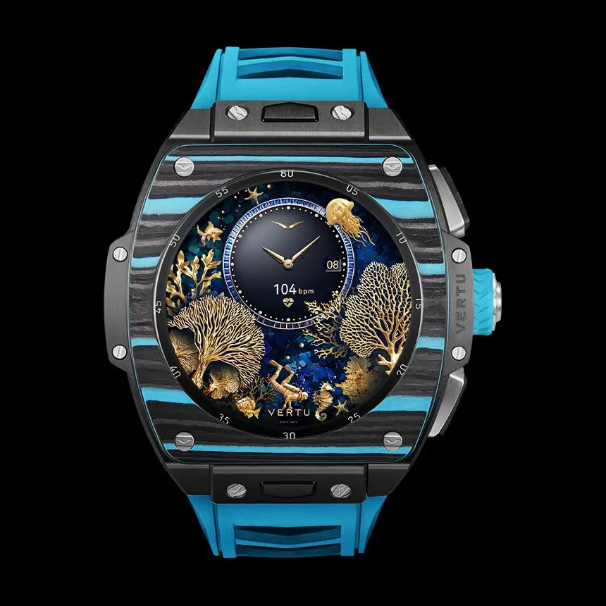 КУПИТЬ VERTU GRAND WATCH BLACK AND BLUE CARBON FIBER