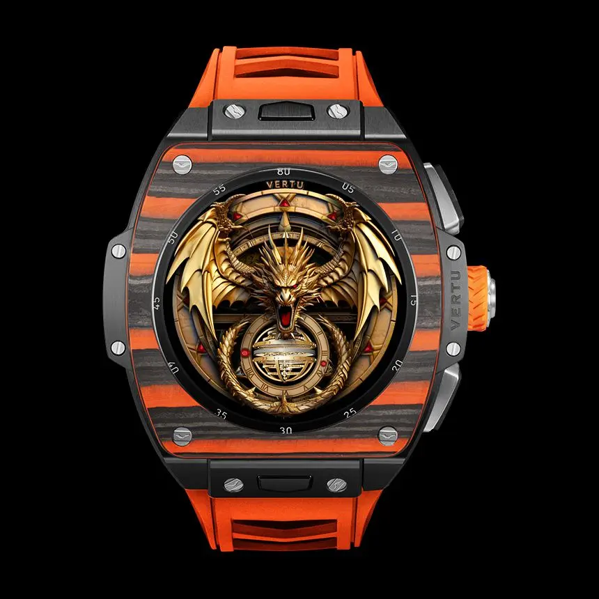 КУПИТЬ VERTU GRAND WATCH BLACK AND ORANGE CARBON FIBER
