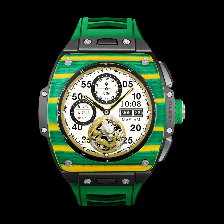 КУПИТЬ VERTU GRAND WATCH YELLOW AND GREEN CARBON FIBER
