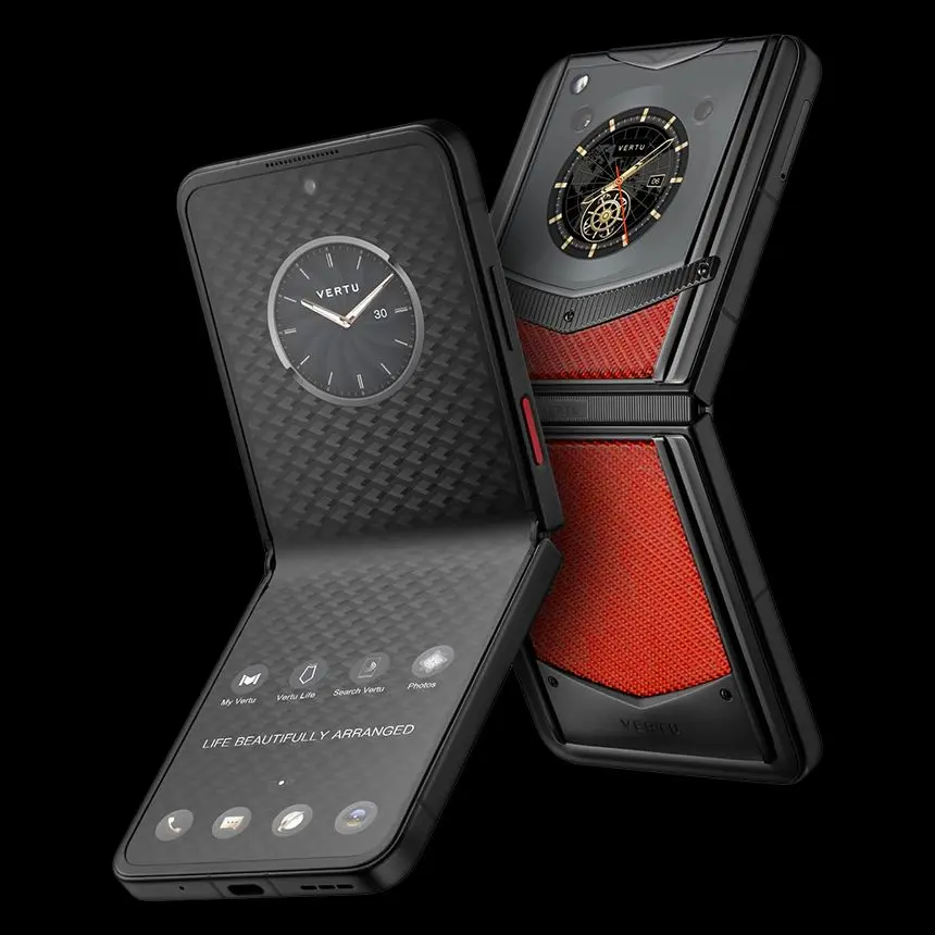 КУПИТЬ VERTU IRONFLIP CARBON TEXTURE RED