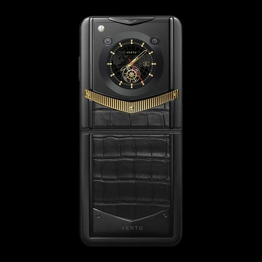 VERTU IRONFLIP REWARDS 18K GOLD BASALT BLACK ALLIGATOR - ЦЕНА, ОПИСАНИЕ, ФОТО - 2