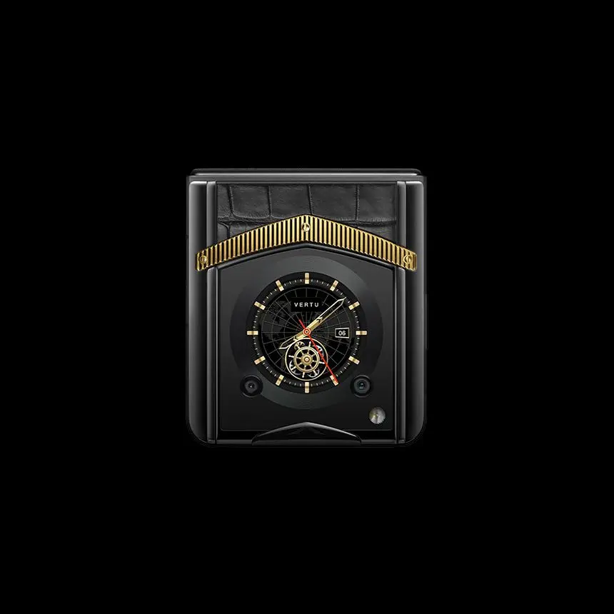 VERTU IRONFLIP REWARDS 18K GOLD BASALT BLACK ALLIGATOR - ЦЕНА, ОПИСАНИЕ, ФОТО - 5