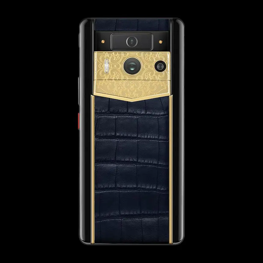 VERTU METAVERTU 2 18K GOLD LOTUS MEMORY WITH NAVY BLUE ALLIGATOR - ЦЕНА, ОПИСАНИЕ, ФОТО - 3