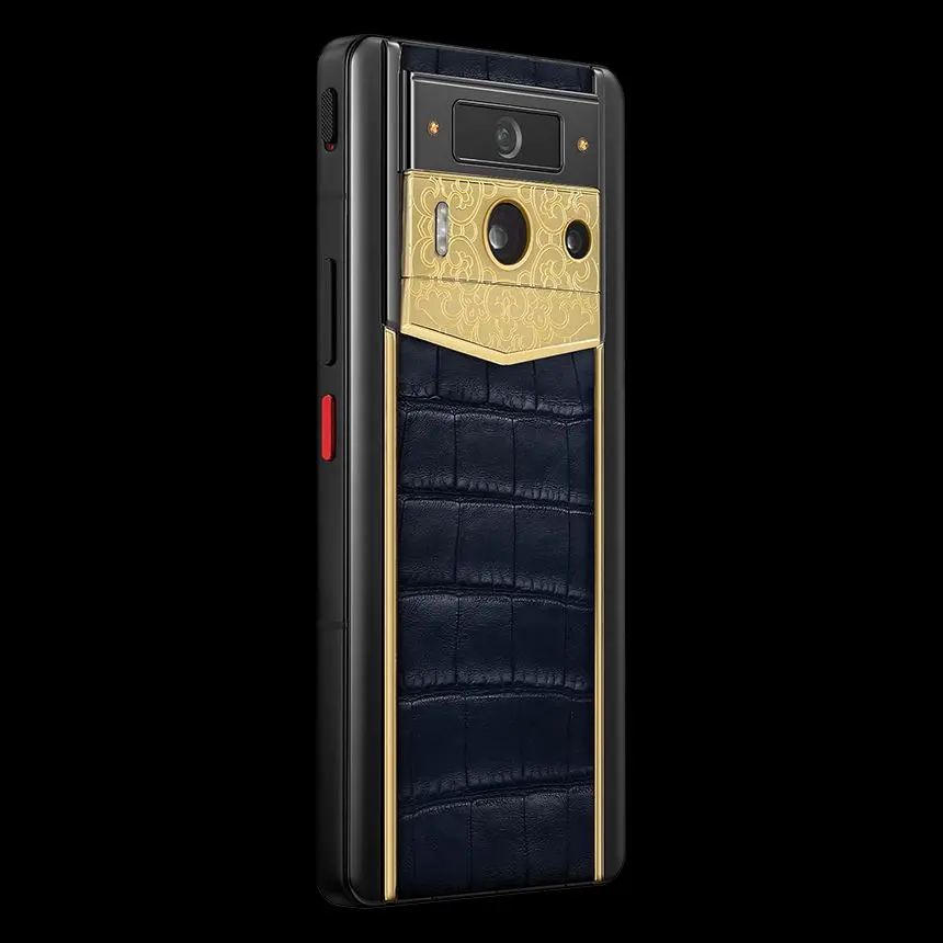 VERTU METAVERTU 2 18K GOLD LOTUS MEMORY WITH NAVY BLUE ALLIGATOR - ЦЕНА, ОПИСАНИЕ, ФОТО - 4