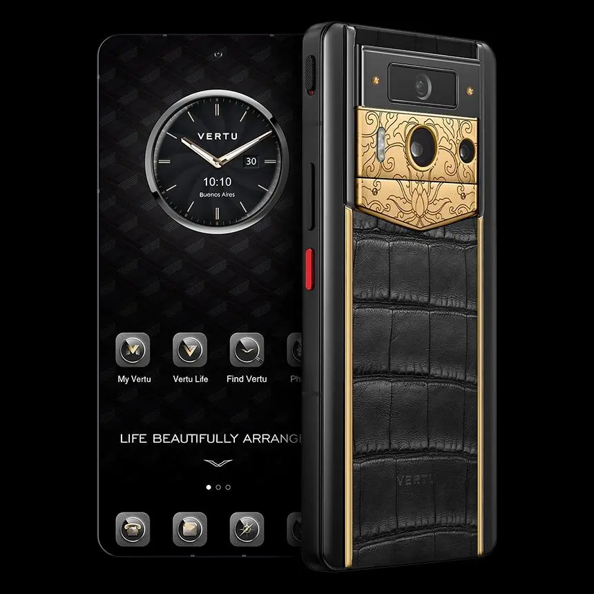 КУПИТЬ VERTU METAVERTU 2 18K GOLD LOTUS WHISPER WITH BLACK ALLIGATOR