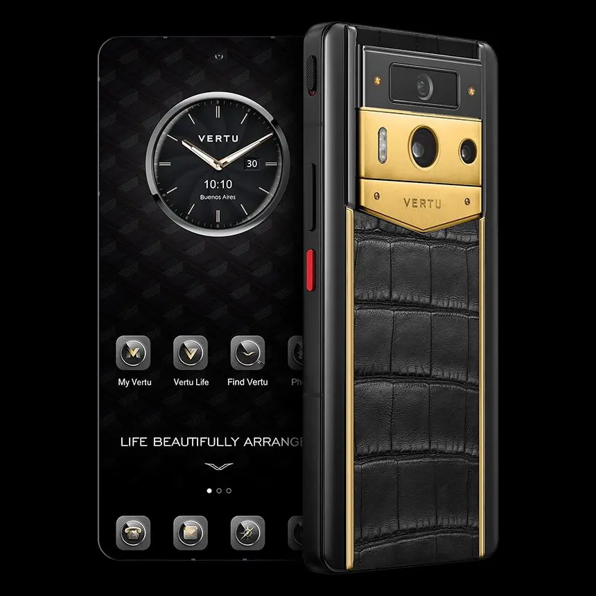 КУПИТЬ VERTU METAVERTU 2 18K GOLD SHIELD WITH BLACK ALLIGATOR