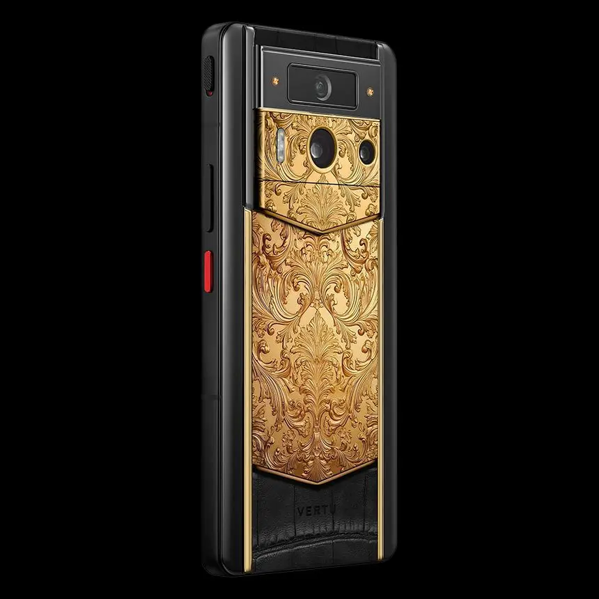 VERTU METAVERTU 2 18K GOLDEN CARVED FLORAL DECORATION WITH BLACK INC CALF - ЦЕНА, ОПИСАНИЕ, ФОТО - 4