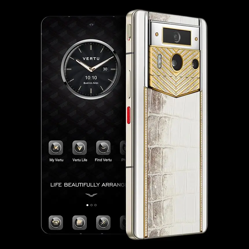 КУПИТЬ VERTU METAVERTU 2 V-SHAPED 18K GOLD WITH DIAMONDS HIMALAYA ALLIGATOR