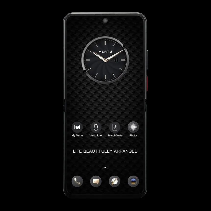 VERTU VERTU QUANTUM FLIP CARBON TEXTURE TAFFETA - ЦЕНА, ОПИСАНИЕ, ФОТО - 3