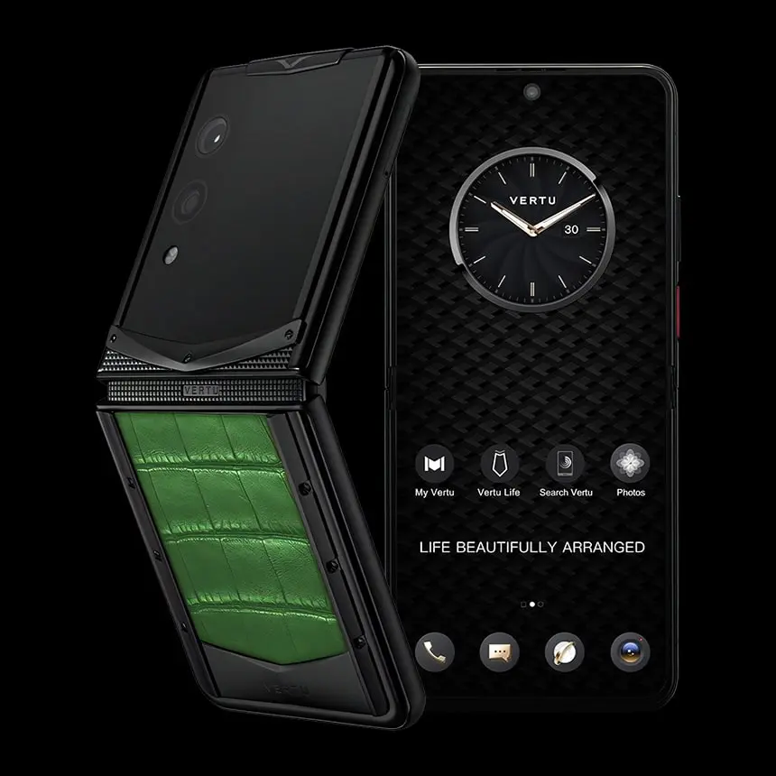 КУПИТЬ VERTU QUANTUM FLIP BAMBOO GREEN ALLIGATOR