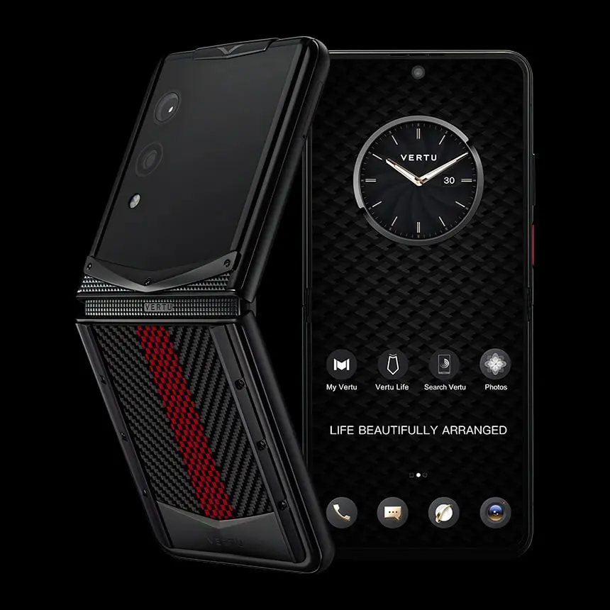 КУПИТЬ VERTU QUANTUM FLIP CARBON TEXTURE AUSPICIOUS PHOENIX