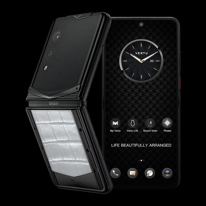 КУПИТЬ VERTU QUANTUM FLIP CREAMY WHITE ALLIGATOR
