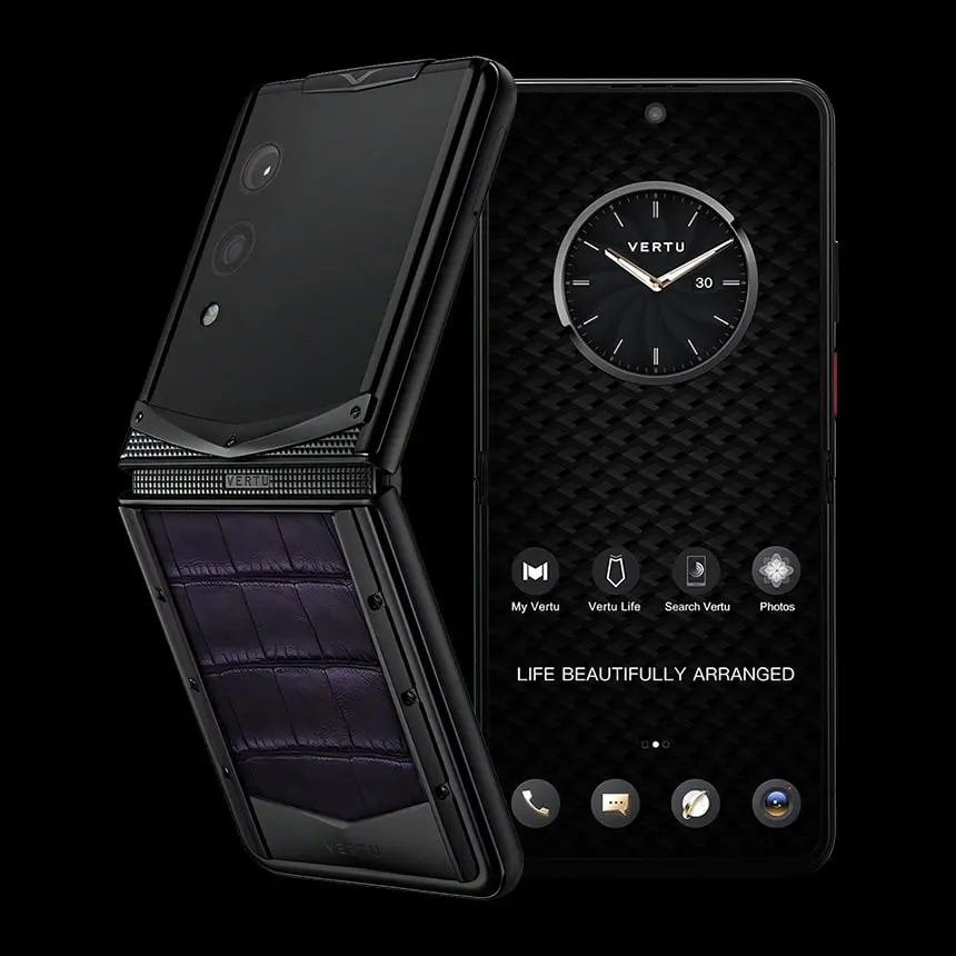 КУПИТЬ VERTU QUANTUM FLIP DARK PURPLE ALLIGATOR