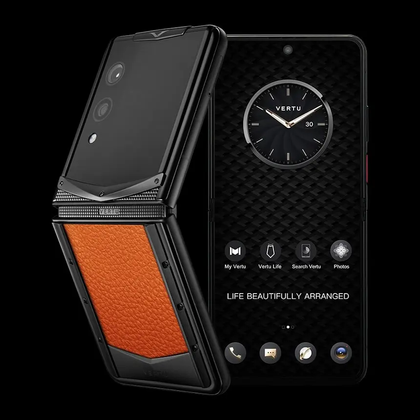 КУПИТЬ VERTU QUANTUM FLIP DAWNING ORANGE CALF