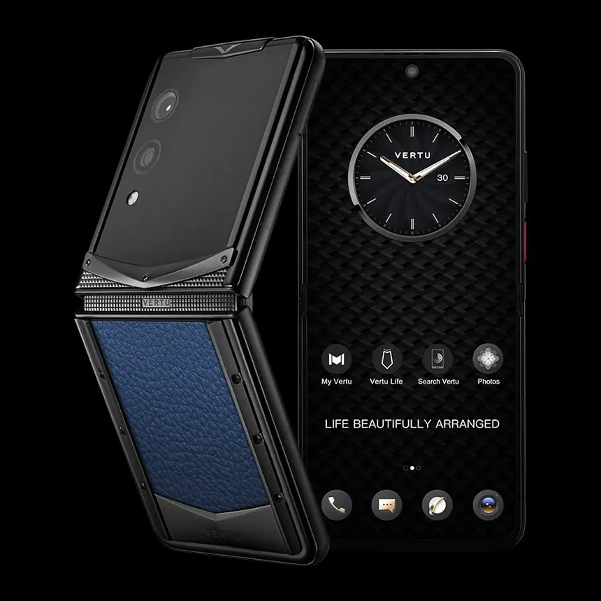 КУПИТЬ VERTU QUANTUM FLIP GENTLEMAN BLUE CALF