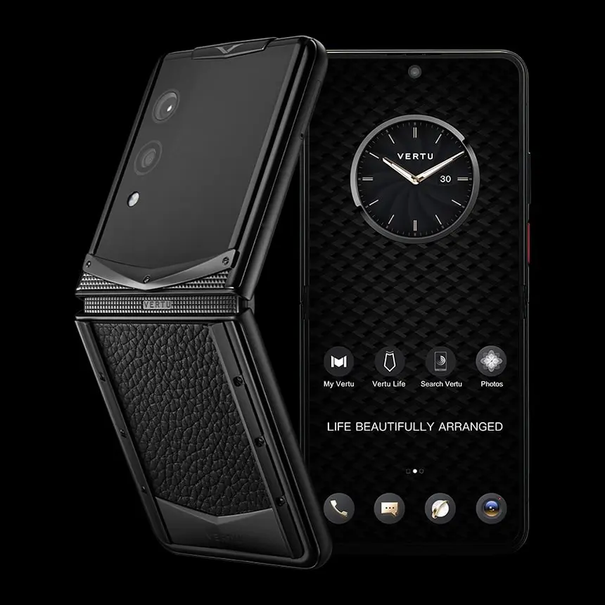 КУПИТЬ VERTU QUANTUM FLIP JADE BLACK CALF