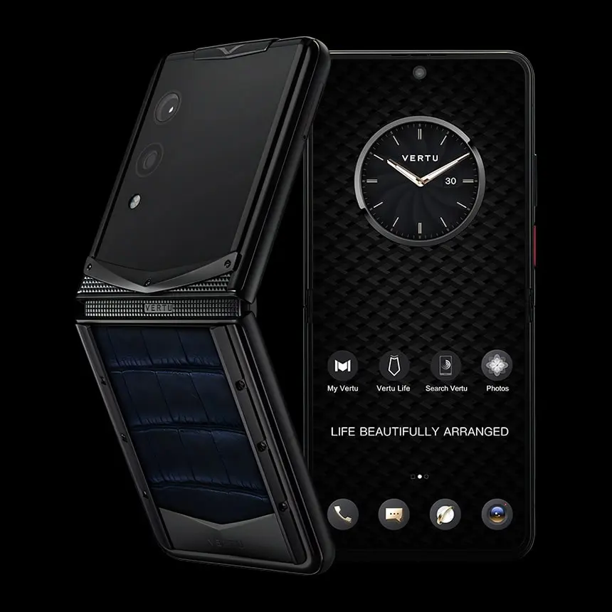 КУПИТЬ VERTU QUANTUM FLIP NAVY BLUE ALLIGATOR
