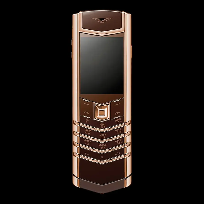 КУПИТЬ VERTU SIGNATURE S DESIGN RED GOLD BROWN LEATHER