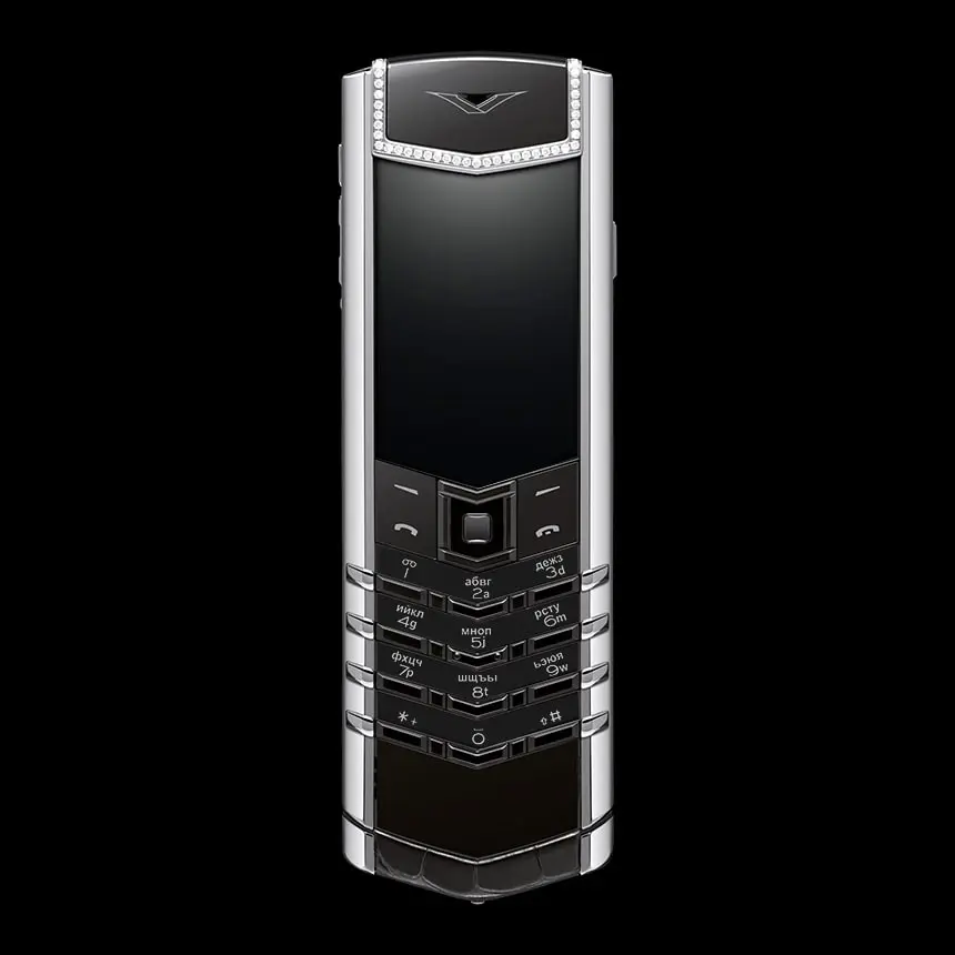 КУПИТЬ VERTU SIGNATURE S DESIGN STAINLESS STEEL DIAMONDS BLACK ALLIGATOR