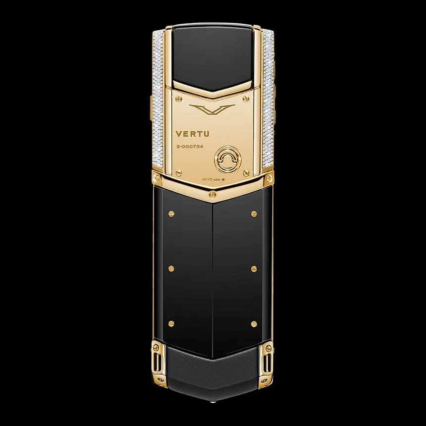 VERTU SIGNATURE S DESIGN YELLOW GOLD DIAMONDS BLACK CERAMIC - ЦЕНА, ОПИСАНИЕ, ФОТО - 2